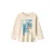 Wheat longsleeve met print – beige/blauw