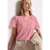 Street One Dames Shirt met V-hals in linnenlook in Roze