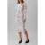 Calvin Klein Ruched Assymetrical Printed Midi Dress Ivory Print