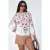Bloemengestikte Crêpe Blouse