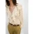 Mango gebloemde blouse met ruches – lichtgeel