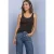 Top in longstyle met ronde hals en kant aan de zoom