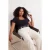 Trendyol Curve Dames Zwart Effen Kort Getailleerd Grote maten Blouses