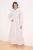 Marineblauwe gestreepte maxi-jurk voor dames, casual/dagelijks, skatermodel met hijab