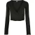 Urban Classics Dames ribbed wrap crop top met lange mouwen