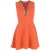 Sandro mini-jurk met diepe V-hals in oranje polyester