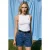 Geborduurd Mouwloos Slim-Fit Jersey Blouse