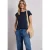 Street One Dames Shirt met boothals en decoratief detail in Blauw