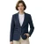 Dames marineblauw geruite wol mix visgraat tweed op