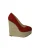 Charlotte Olympia Carmen Espadrille Platform Wedge Pumps in Rood Canvas