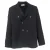 RED Valentino Double-Breasted Back Pleated Blazer in Black Wool