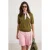 TRENDYOLMİLLA Dames Groen Effen Kort Getailleerd Blouses