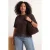 Trendyol Curve Dames Bruin Effen Kort Oversized Grote maten T-shirts