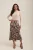 Satijnen midi-rok met dierenprint, bias-cut