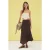 TRENDYOLMİLLA Dames Bruin Effen Midi Asymmetrisch Rokken