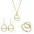 Orphelia ‘Amaliada’ Dames 925 Zilveren Set: Ketting + Oorbellen + Ring – Gouden SET-7572