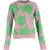 Jil Sander gebreide trui met bloemenprint en ronde hals in roze wol