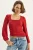 Slim Fit Vierkante Kraag Textuur Blouse