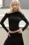 Asymmetrische Kraag Lange Mouwen Top