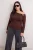 Trendyol Curve Dames Bruin Effen Lang Getailleerd Grote maten Blouses