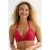 BEACHWAVE voorgevormde halter bikinitop met lurex en textuur rood