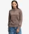 Washed Classic Half Zip Trui Relaxed Pasvorm Brown