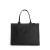 Manfield leren shopper zwart