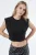Katoenen Mengsel Mouwloze Crop Top met Ronde Hals