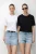 Oversized Geribbelde Crewneck Tweedelige T-shirt Set