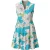 Mouwloze jurk met bloemenprint, gelaagde rok en V-hals.