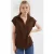 Gestructureerde Mouwloze Poloshirt Blouse
