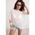 TRENDYOLMİLLA Dames Ecru Effen Driekwart mouw Oversized Blouses