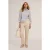 Motivi Trousers With Piping And Slit At The Hem Beige