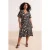 Trendyol Curve Dames Zwart Bloemen Midi Kort Casual Blousejurk Grote maten Jurk