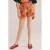 WE Fashion straight gebloemde casual short oranje