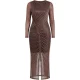 Ted Baker Anthers Metallic Bodycon Jurk Met Plooien In Roze