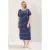 Trendyol Curve Dames Donkerblauw Gestreept Midi Kort Casual T-shirt Jurk Grote maten Jurk