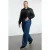 Trendyol Curve Dames Blauw Effen Wijde pijp Hoge taille Grote maten Jeans