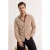 TRENDYOL MAN Heren Beige Effen Lang Regular fit Overhemden