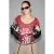 T-shirt met U-hals, korte mouwen en print