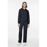 PIECES high waist wide leg sweatpants PCCHILLI donkerblauw