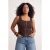 Trendyol Curve Dames Bruin Effen Lang Getailleerd Grote maten Blouses