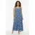 YOEK gebloemde maxi jurk blauw