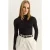 Slim Fit Halflange Colblouse met Drapé Detail