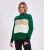 Gestreepte gebreide oversized trui met V-hals