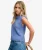 Brushed Knit Tanktop met Ronde Hals Blue