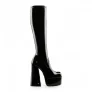 Windsorsmith Dames Zwarte Kniehoge Sokken Platform Goth Hak Laarzen – Saucy