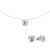 Orphelia Dames 925 Sterling Zilveren Set: Ketting + Oorbellen – Zilver SET-5661
