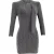 Iro Perk gebreide mini-jurk met strik bij de hals en lange mouwen in metallic zilverkleurig nylon