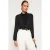 TRENDYOLMİLLA Dames Zwart Effen Lang Regular fit Overhemden